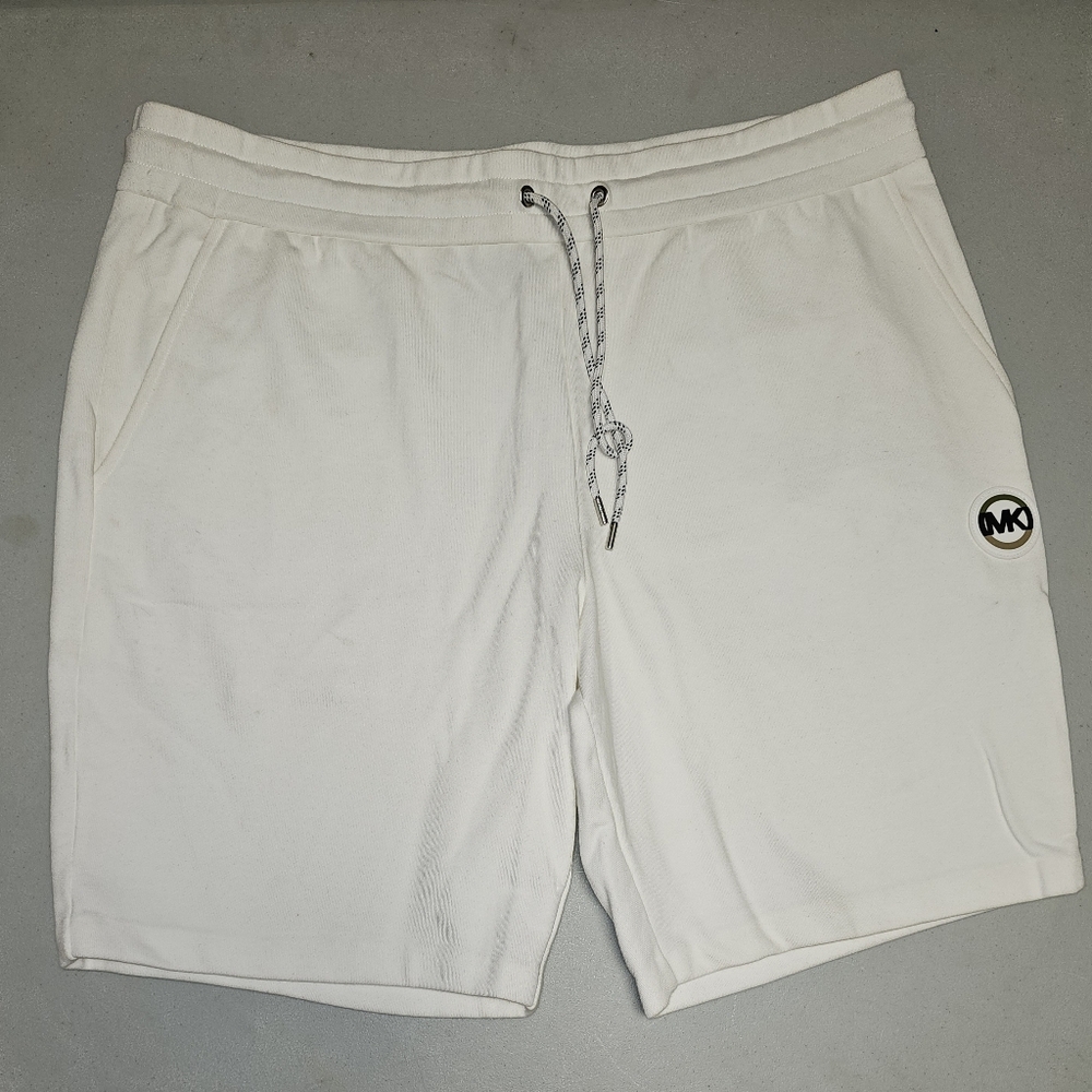 Michael Kors White Athletic Shorts with Elastic Waistband